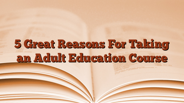 5 Great Reasons For Taking an Adult Education Course