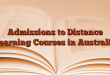 Admissions to Distance Learning Courses in Australia
