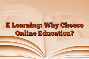 E Learning: Why Choose Online Education?