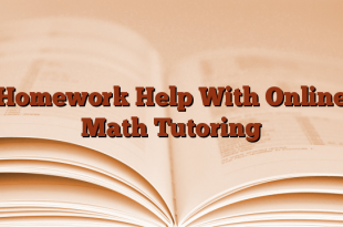 Homework Help With Online Math Tutoring