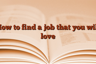 How to find a job that you will love