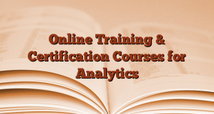 Online Training & Certification Courses for Analytics