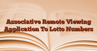 Associative Remote Viewing Application To Lotto Numbers