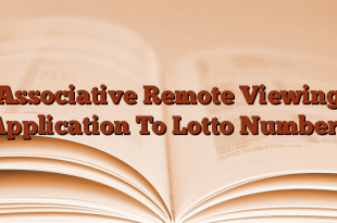 Associative Remote Viewing Application To Lotto Numbers