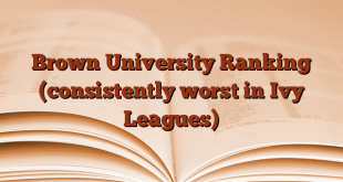 Brown University Ranking (consistently worst in Ivy Leagues)