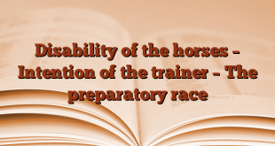 Disability of the horses – Intention of the trainer – The preparatory race