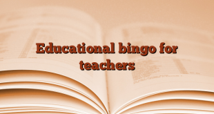 Educational bingo for teachers