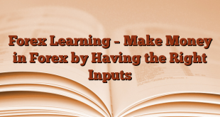 Forex Learning – Make Money in Forex by Having the Right Inputs