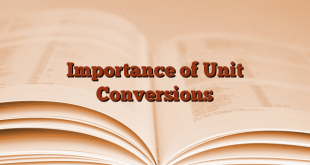 Importance of Unit Conversions