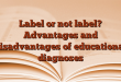 Label or not label?  Advantages and disadvantages of educational diagnoses