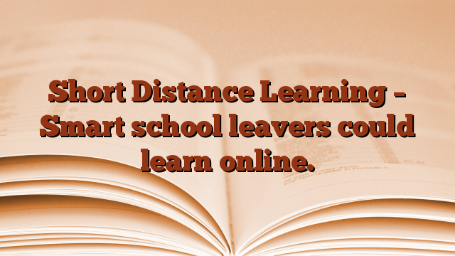 Short Distance Learning – Smart school leavers could learn online.