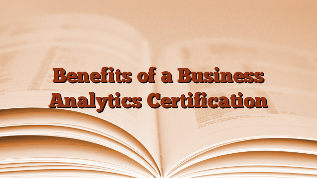 Benefits of a Business Analytics Certification