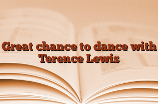 Great chance to dance with Terence Lewis