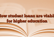 How student loans are viable for higher education