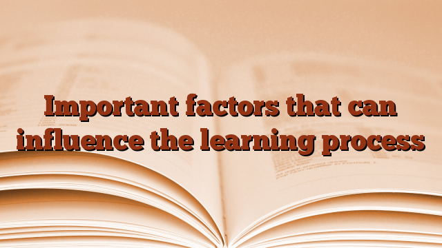 Important factors that can influence the learning process