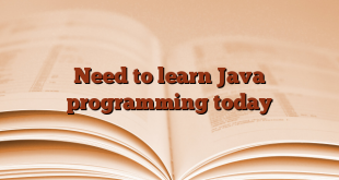 Need to learn Java programming today