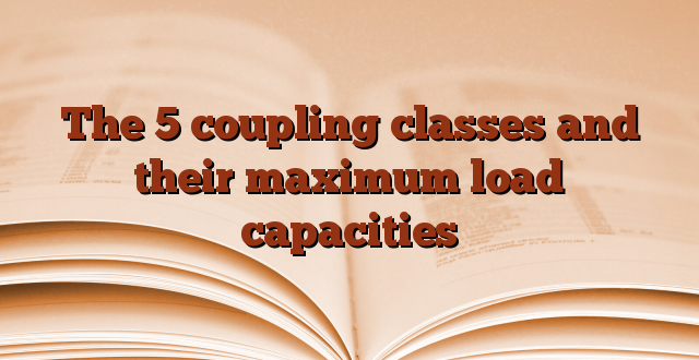 The 5 coupling classes and their maximum load capacities
