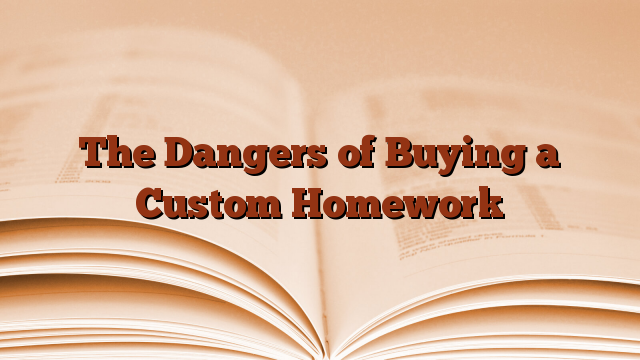 The Dangers of Buying a Custom Homework