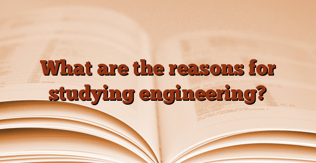 What are the reasons for studying engineering?