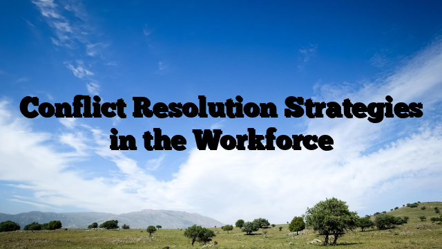 Conflict Resolution Strategies in the Workforce