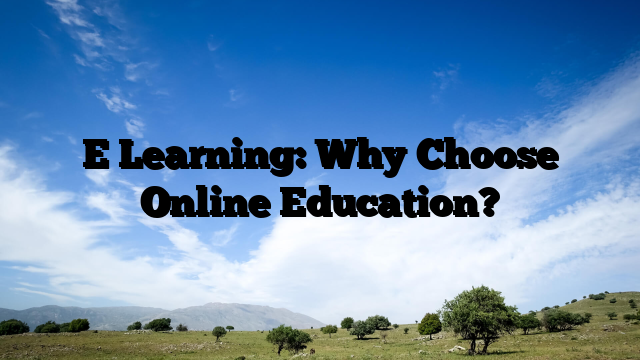 E Learning: Why Choose Online Education?