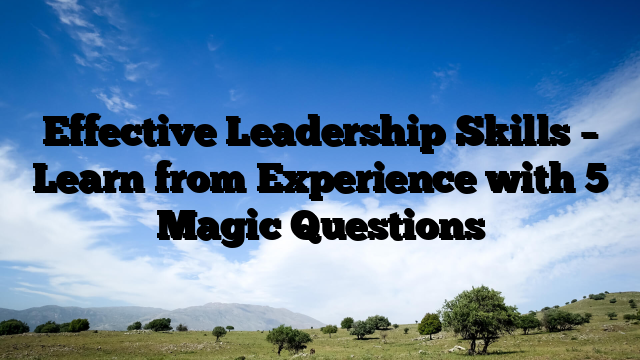 Effective Leadership Skills – Learn from Experience with 5 Magic Questions