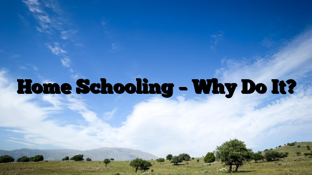 Home Schooling – Why Do It?