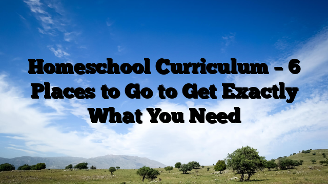 Homeschool Curriculum – 6 Places to Go to Get Exactly What You Need