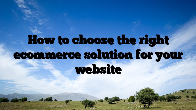 How to choose the right ecommerce solution for your website