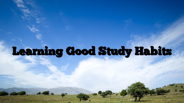 Learning Good Study Habits