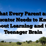 What Every Parent and Educator Needs to Know About Learning and the Teenager Brain